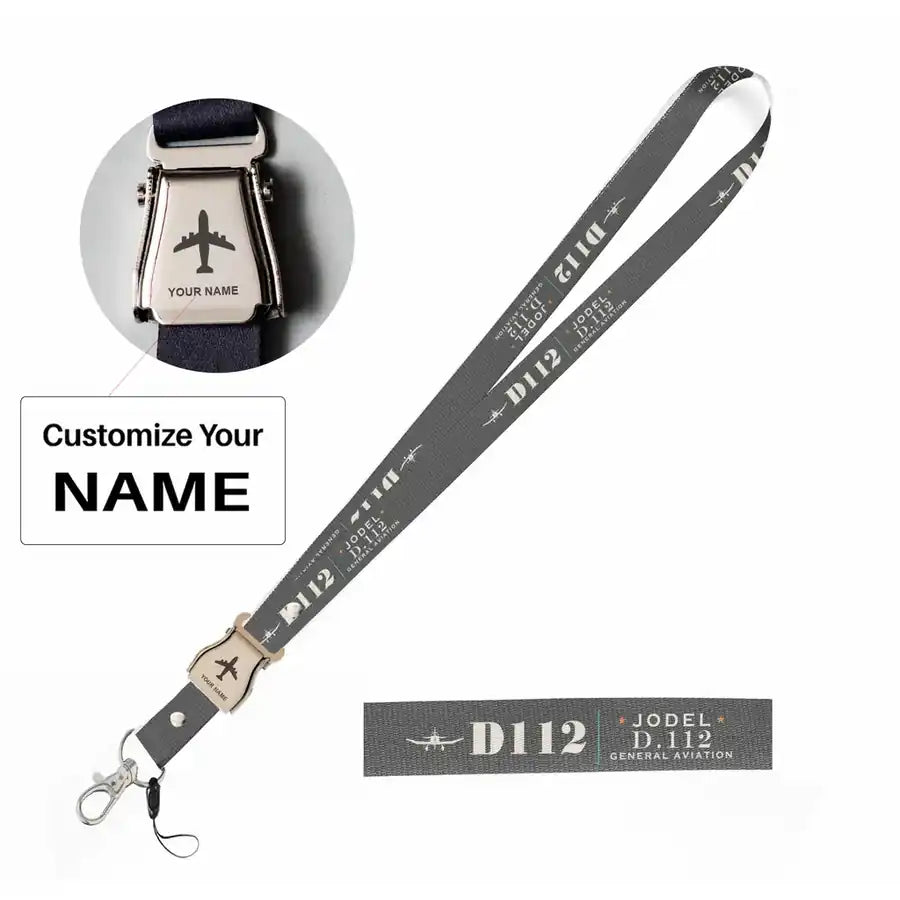 Jodel D.112 Lanyard & ID Holders seat belt lanyard - Heritage - Gray with name