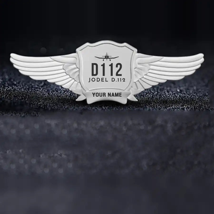 Jodel D.112 Pilot Wing Badge - Silver + Name