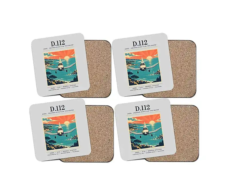 Jodel D.112 - Poster - Coaster Set - Light Gray