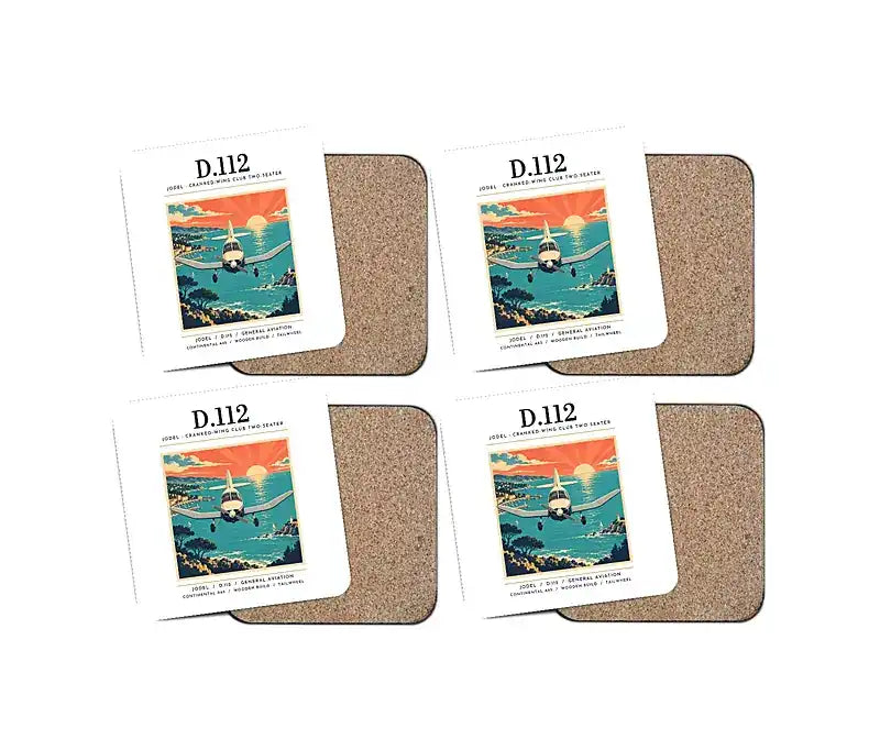 Jodel D.112 - Poster - Coaster Set - White