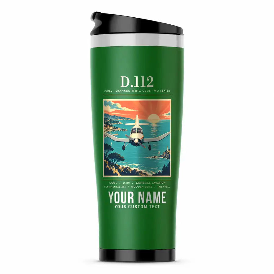 Jodel D.112 - Poster + Name - Stainless Steel (No Holder) - Green