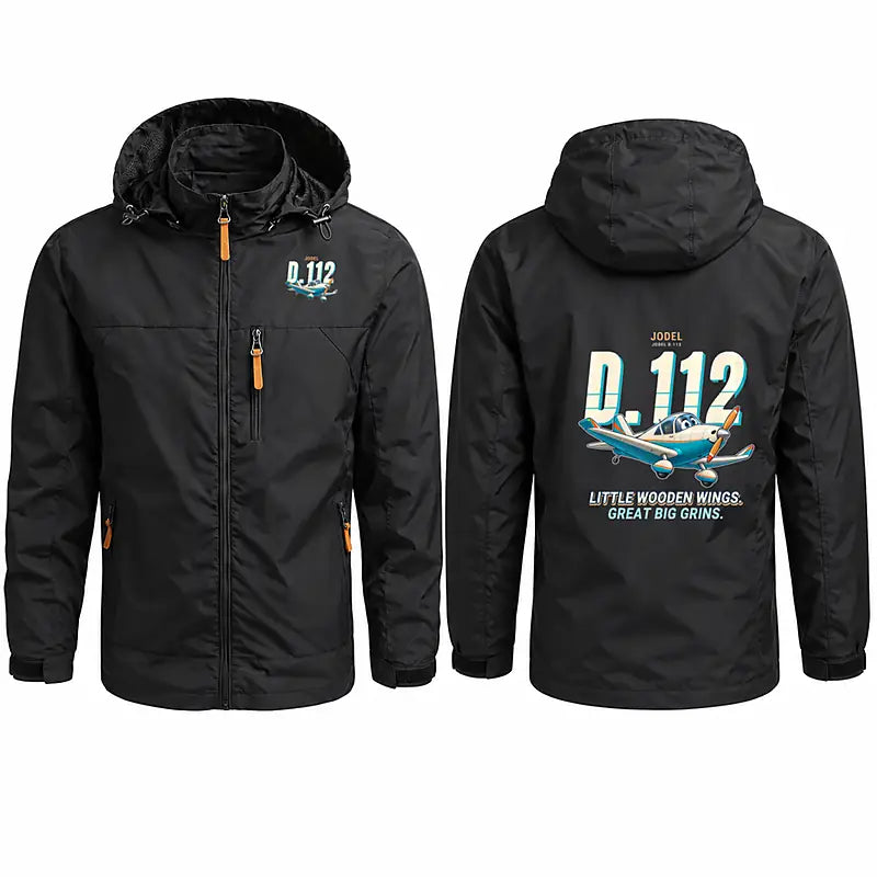 Jodel D.112 Stylish Jackets - Hooded Windbreaker - Cartoon - Black