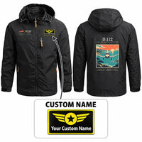 Thumbnail for Jodel D.112 Stylish Jackets - Hooded Windbreaker - Poster + Name - Black