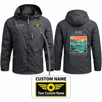 Thumbnail for Jodel D.112 Stylish Jackets - Hooded Windbreaker - Poster + Name - Charcoal