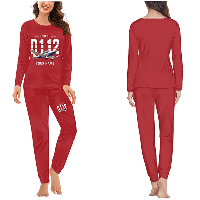 Jodel D.112 - Women Pajamas - Original Chest + Name - Red