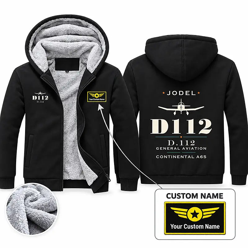 Jodel D.112 Zipped Sweatshirts - Heritage + Name - Black