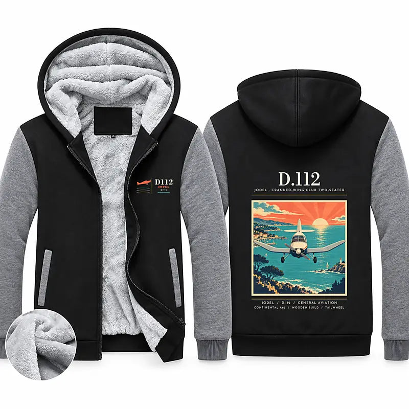 Jodel D.112 Zipped Sweatshirts - Poster - Black & Gray