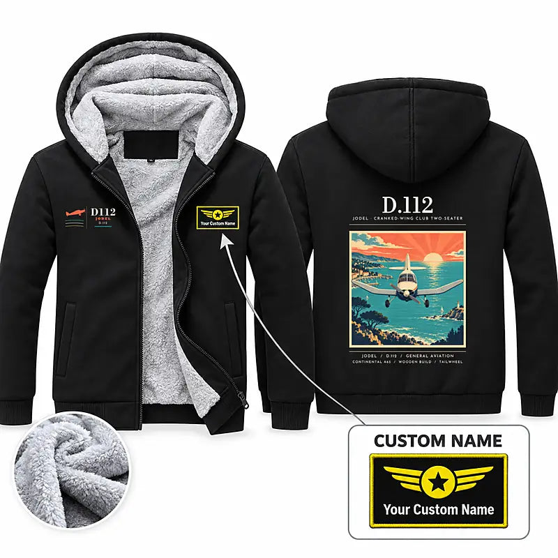Jodel D.112 Zipped Sweatshirts - Poster + Name - Black