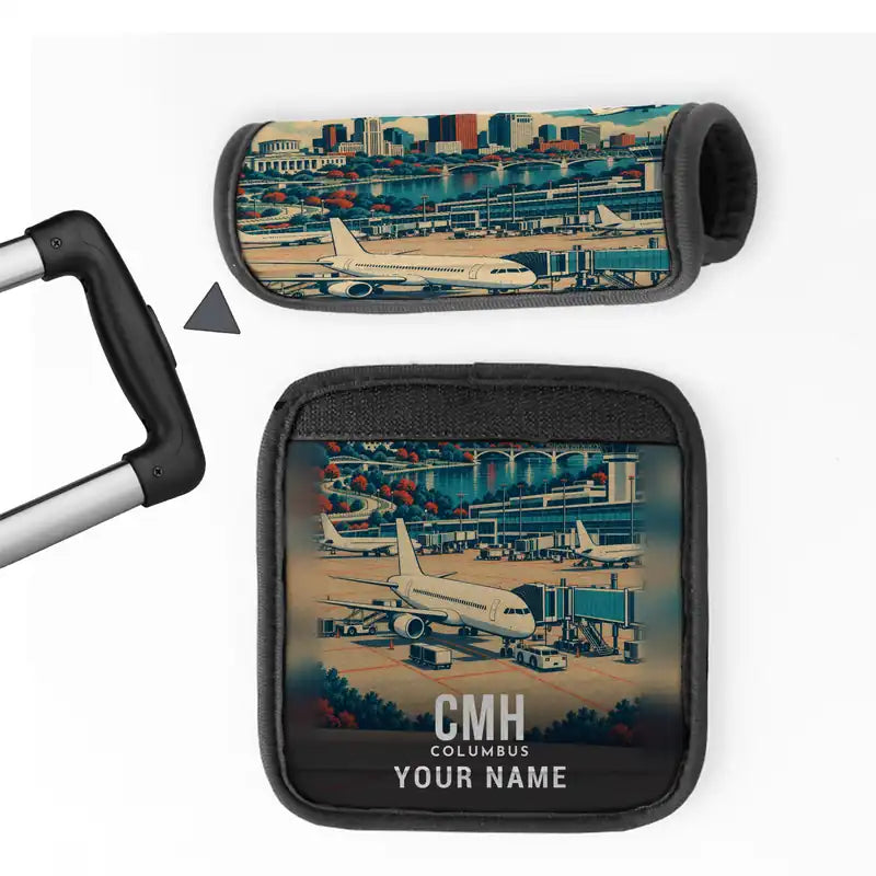 John Glenn Columbus International Airport (CMH) Luggage Handle Covers - 3D Full Print + Name