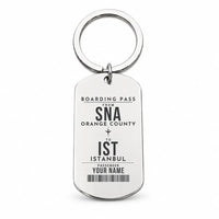 Thumbnail for John Wayne Airport, Orange County SNA - Key Chain - Customizable Boarding Pass - Silver