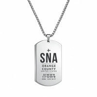 Thumbnail for John Wayne Airport, Orange County SNA - Necklace - Original Design - Silver