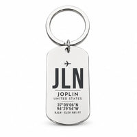 Thumbnail for Joplin Regional Airport JLN - Key Chain - Original Design - Silver
