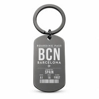Thumbnail for Josep Tarradellas Barcelona-El Prat Airport BCN - Key Chain - Boarding Pass Style - Black