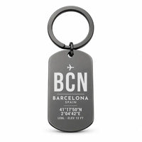 Thumbnail for Josep Tarradellas Barcelona-El Prat Airport BCN - Key Chain - Original Design - Black