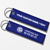 Thumbnail for Juneyao Airlines Crew & Staff Tag Key Chains - Blue - Personalized