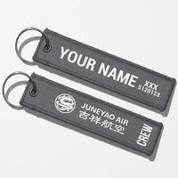 Thumbnail for Juneyao Airlines Crew & Staff Tag Key Chains - Gray - Crew + Name