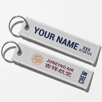 Thumbnail for Juneyao Airlines Crew & Staff Tag Key Chains - White - Crew + Name