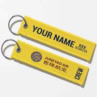 Thumbnail for Juneyao Airlines Crew & Staff Tag Key Chains - Yellow - Crew + Name