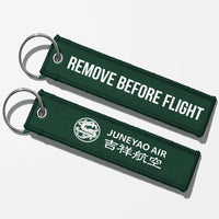 Thumbnail for Juneyao Airlines Crew & Staff Tag Key Chains - Dark Green - Remove Before Flight