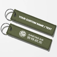 Thumbnail for Juneyao Airlines Crew & Staff Tag Key Chains - Green Army - Personalized