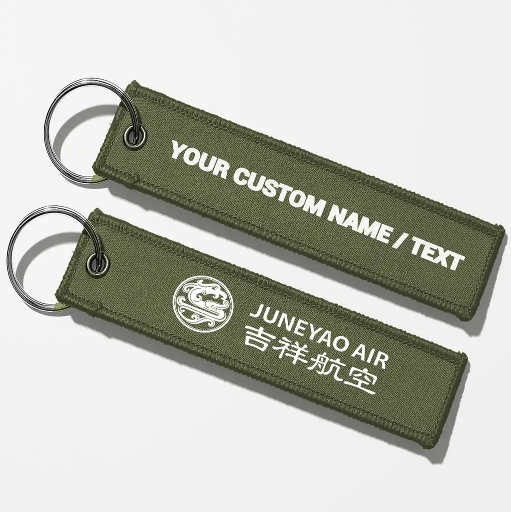Juneyao Airlines Crew & Staff Tag Key Chains - Green Army - Personalized