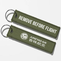 Thumbnail for Juneyao Airlines Crew & Staff Tag Key Chains - Green Army - Remove Before Flight