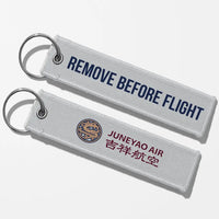 Thumbnail for Juneyao Airlines Crew & Staff Tag Key Chains - Light Gray - Remove Before Flight