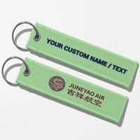 Thumbnail for Juneyao Airlines Crew & Staff Tag Key Chains - Light Green - Personalized