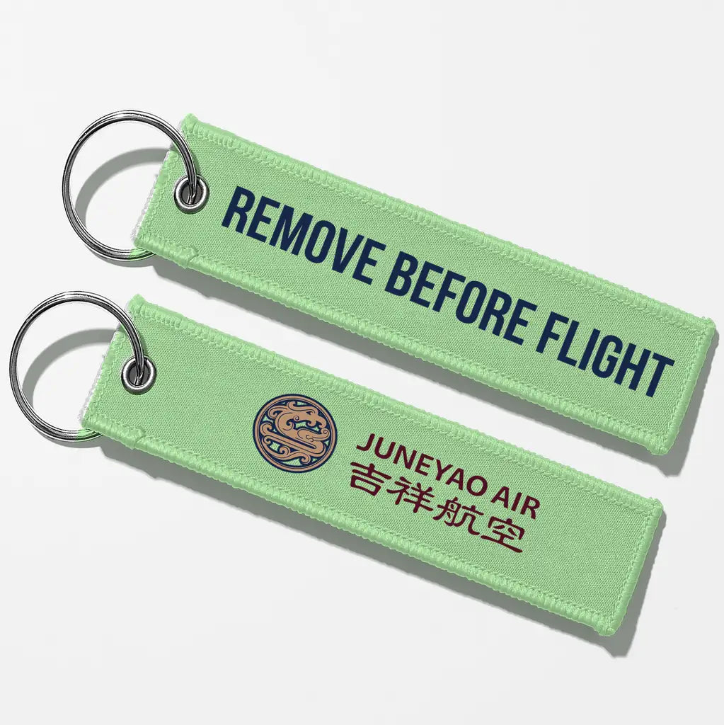 Juneyao Airlines Crew & Staff Tag Key Chains - Light Green - Remove Before Flight