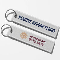 Thumbnail for Juneyao Airlines Crew & Staff Tag Key Chains - White - Remove Before Flight