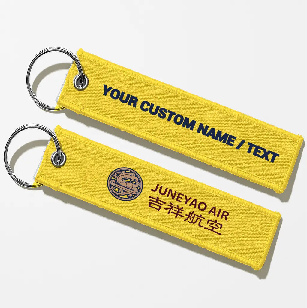 Juneyao Airlines Crew & Staff Tag Key Chains - Yellow - Personalized