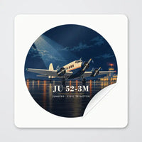 Thumbnail for Junkers Ju 52-3m - 3D - Circle Sticker - Peel