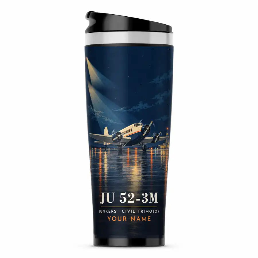 Junkers Ju 52-3m - 3D + Name - Stainless Steel (No Holder) - Full Print