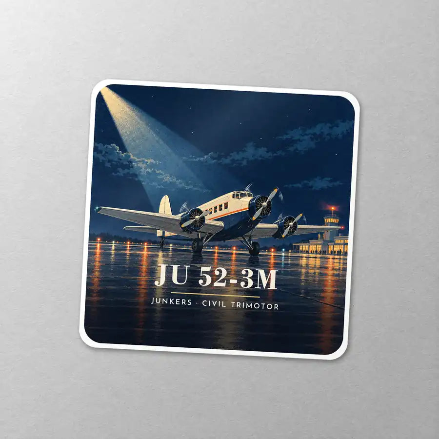 Junkers Ju 52-3m - 3D - Square Sticker - Close-up