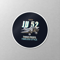 Thumbnail for Junkers Ju 52-3m - Cartoon - Circle Sticker - Close-up