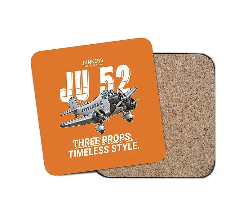 Junkers Ju 52-3m - Cartoon - Coaster - Orange