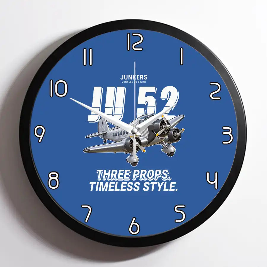 Junkers Ju 52-3m - Cartoon - Framed - Blue