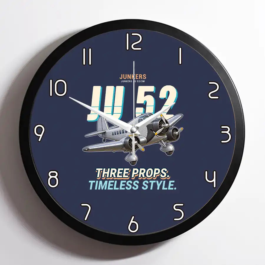 Junkers Ju 52-3m - Cartoon - Framed - Navy Blue