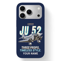 Thumbnail for Junkers Ju 52-3m - Cartoon + Name - MagSafe iPhone 17 Pro - Navy Blue