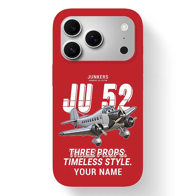 Junkers Ju 52-3m - Cartoon + Name - MagSafe iPhone 17 Pro - Red