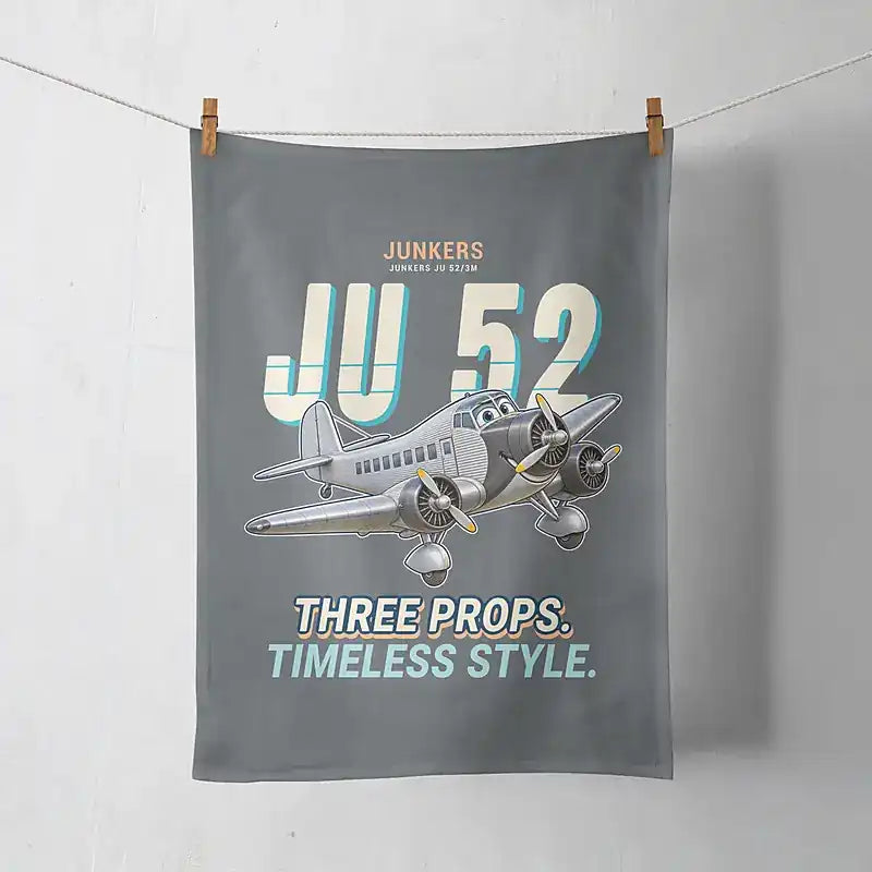 Junkers Ju 52-3m - Cartoon - Towel - Gray