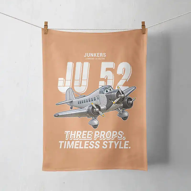 Junkers Ju 52-3m - Cartoon - Towel - Orange