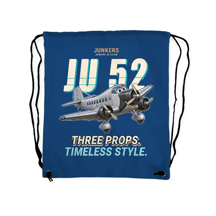 Junkers Ju 52-3m - Drawstring Bag - Cartoon - Blue