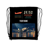 Thumbnail for Junkers Ju 52-3m - Drawstring Bag - Classic + Name - Black