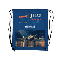 Thumbnail for Junkers Ju 52-3m - Drawstring Bag - Classic + Name - Blue
