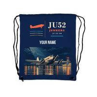 Thumbnail for Junkers Ju 52-3m - Drawstring Bag - Classic + Name - Dark Blue