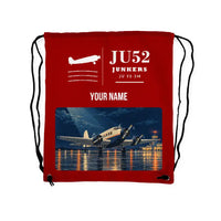 Thumbnail for Junkers Ju 52-3m - Drawstring Bag - Classic + Name - Red
