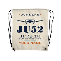 Thumbnail for Junkers Ju 52-3m - Drawstring Bag - Heritage + Name - Beige