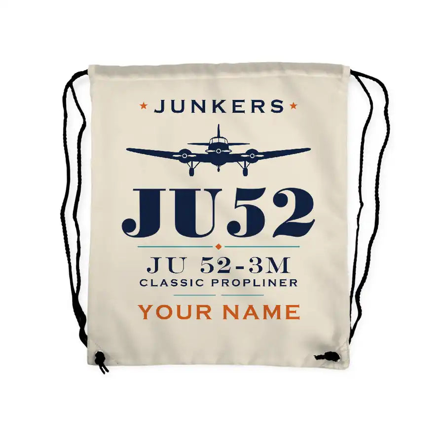 Junkers Ju 52-3m - Drawstring Bag - Heritage + Name - Beige