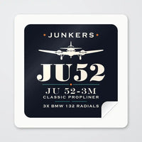 Thumbnail for Junkers Ju 52-3m - Heritage - Square Sticker - Peel